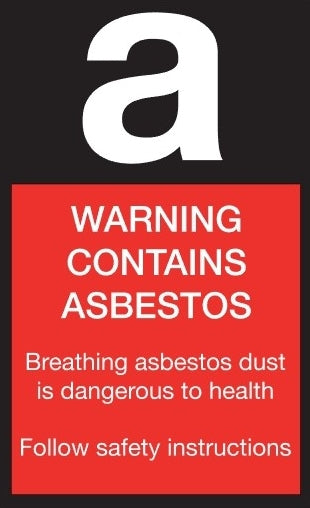 Warning Contains Asbestos Stickers